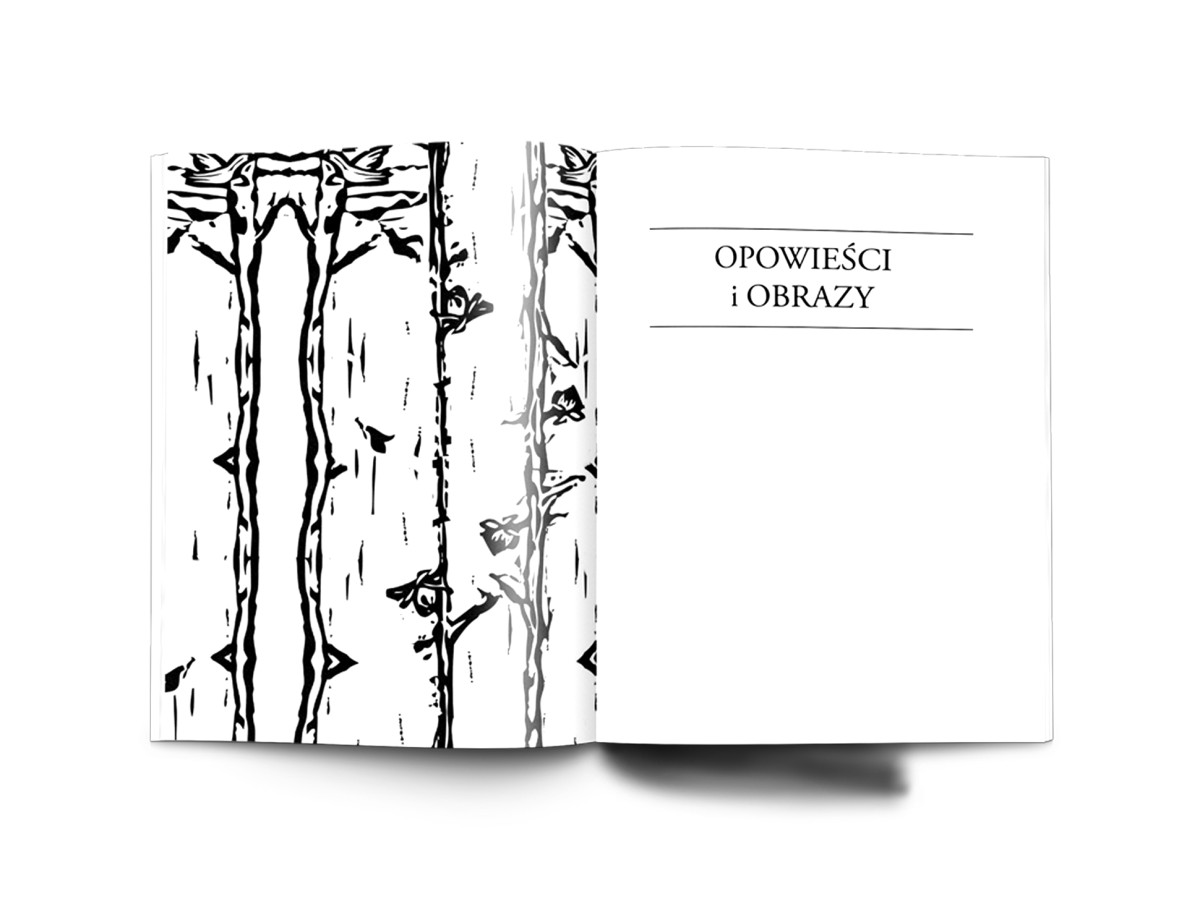 Linocut illustration depicting a demon figure inspired by Polish folk mythology